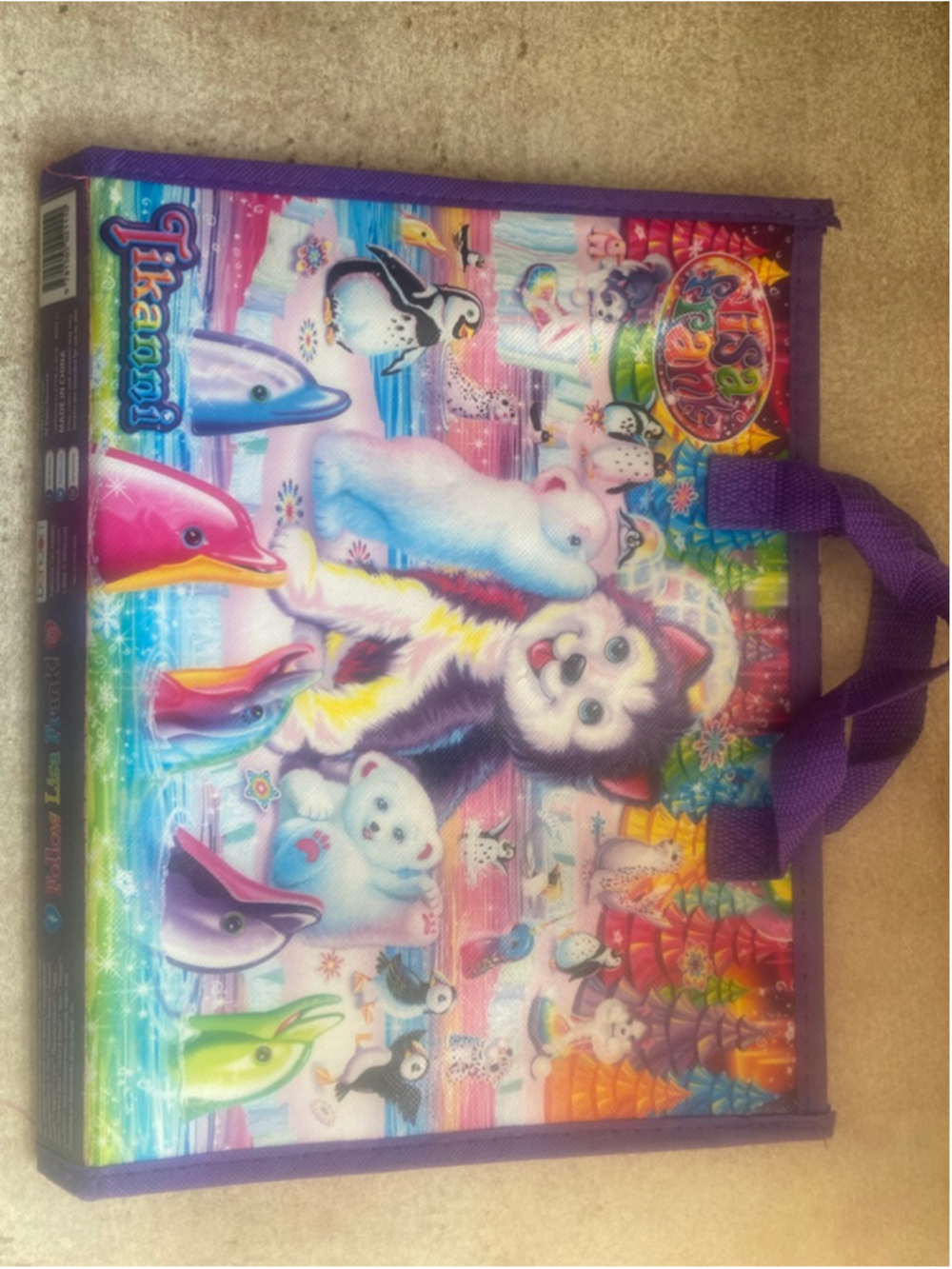 Lisa Frank Velcro Trapper Keeper Rainbow Dolphin Husky‎ Polar Bear Organizer Y2K